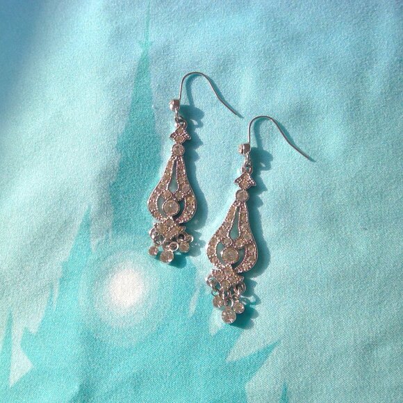 Rhinestone Chandelier Earrings - Picture 1 of 4